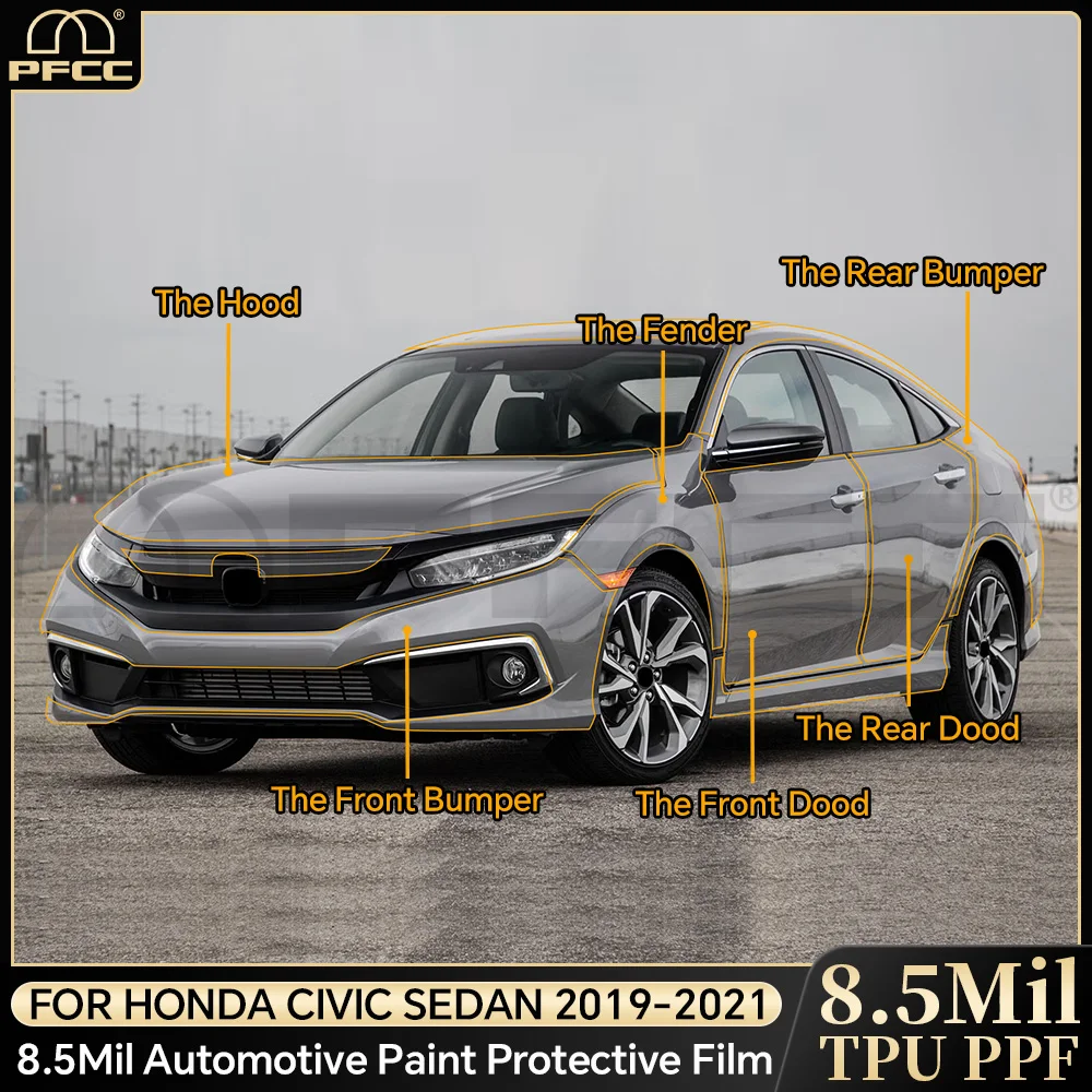 

PPF TPU Invisible Car Paint Protection Film Clear PPF Decal Kit for Honda Civic Sedan 2019 2020 2021 Cars Accessories