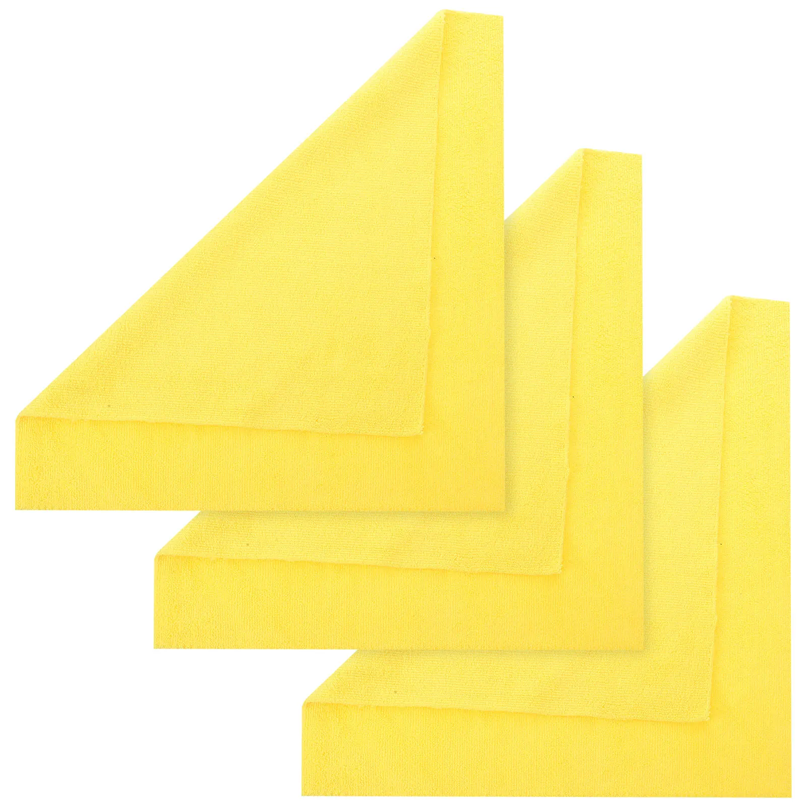 

3pcs Yellow Dust Cloth Super Absorbent Microfiber Cleaning Towels for Car Washing Drying Dish Kitchen Furniture Dusting
