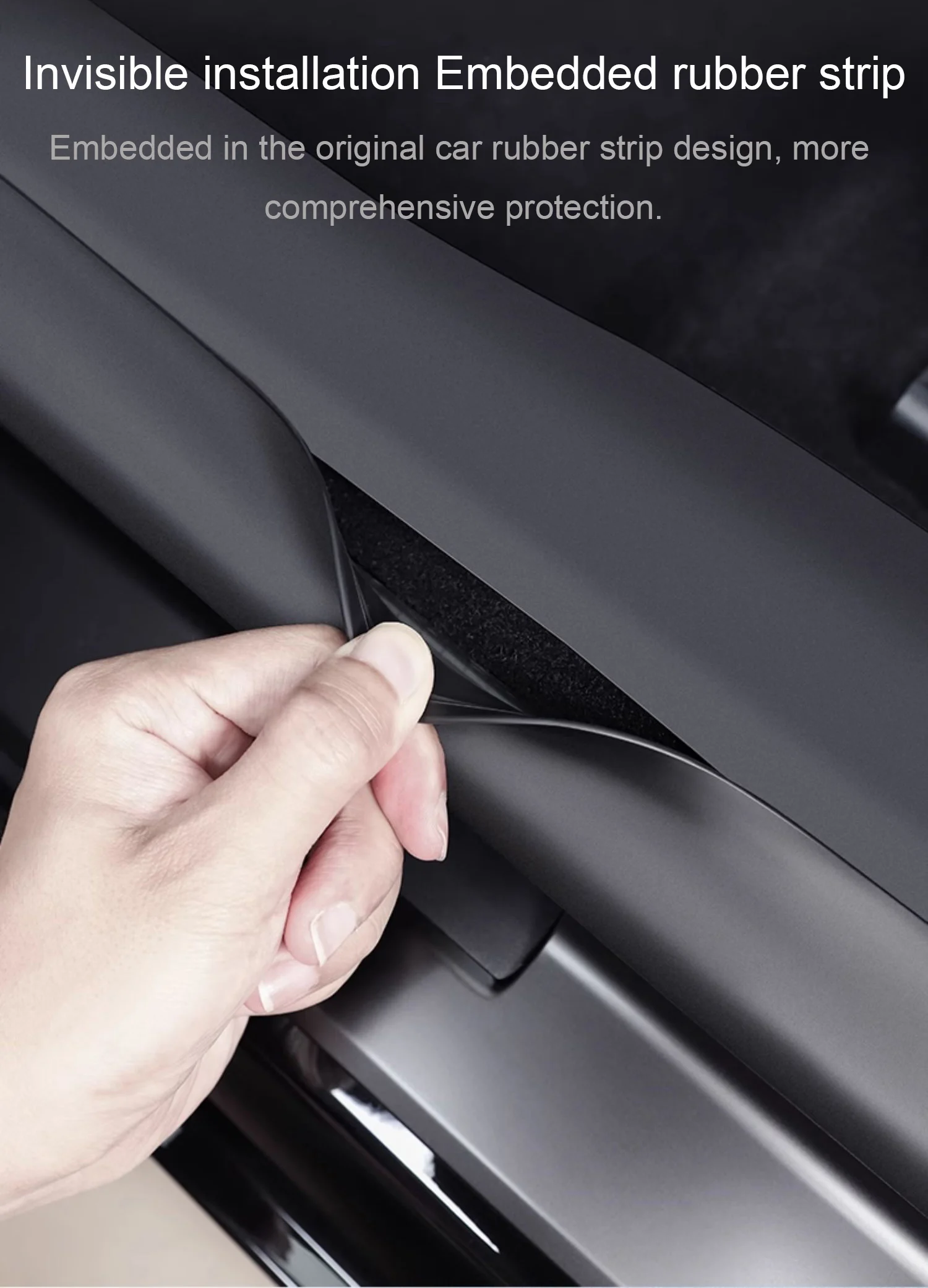 For Tesla Model 3 Highland 2024 Door Sill Strip Guard Car Front Rear Door Threshold Protector Waterproof And Anti-fouling Pads