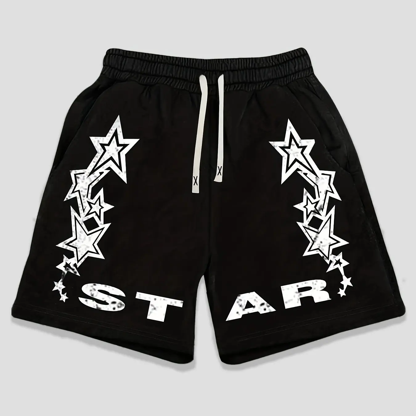 

Men's Printed STAR Star Pattern Shorts with Drawstring Waist, Summer Street Fashion Shorts