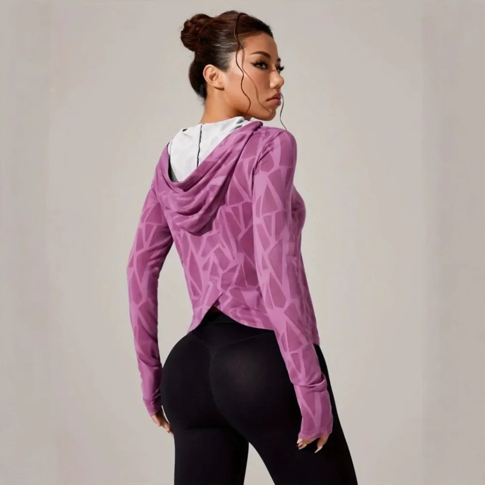 Women Hooded Long Sleeve T Shirt Solid Color Loose Fit Breathable Flattering Casual Daily Streetwear Hoodie Tee