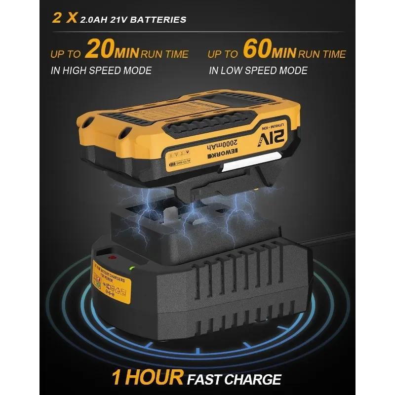 ضمان الأصالة. منفاخ أوراق الشجر الصغير اللاسلكي 200 ميلا في الساعة منفاخ أوراق كهربائي صغير محمول 21 فولت مع بطارية وشاحن، خفيف #4