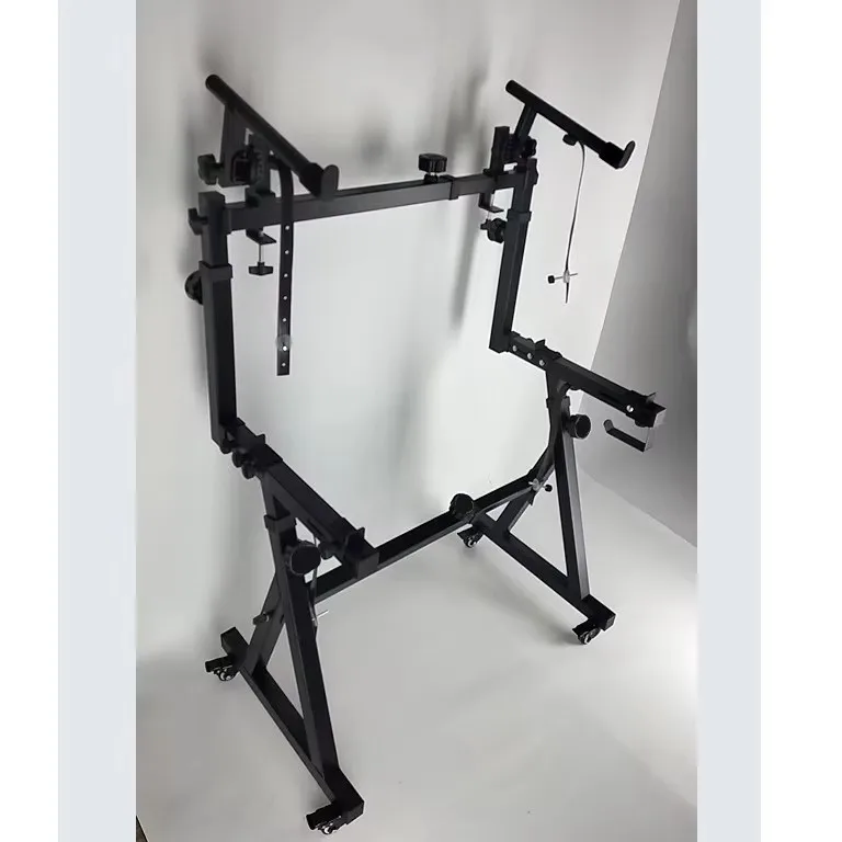 Support de piano robuste en forme de Z + support surélevé, support de clavier de piano robuste avec roulettes - 54, 61, 88 touches, universel
