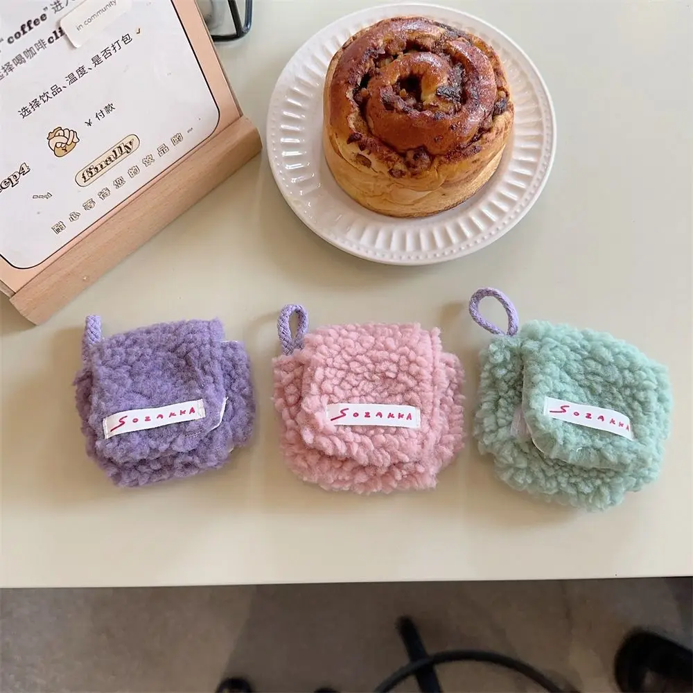 

Fresh Small Zipper Earphone Bag Change Storage Bag Small Item Bag Small Storage Bag Solid Color Rainbow Color Plush Coin Purse