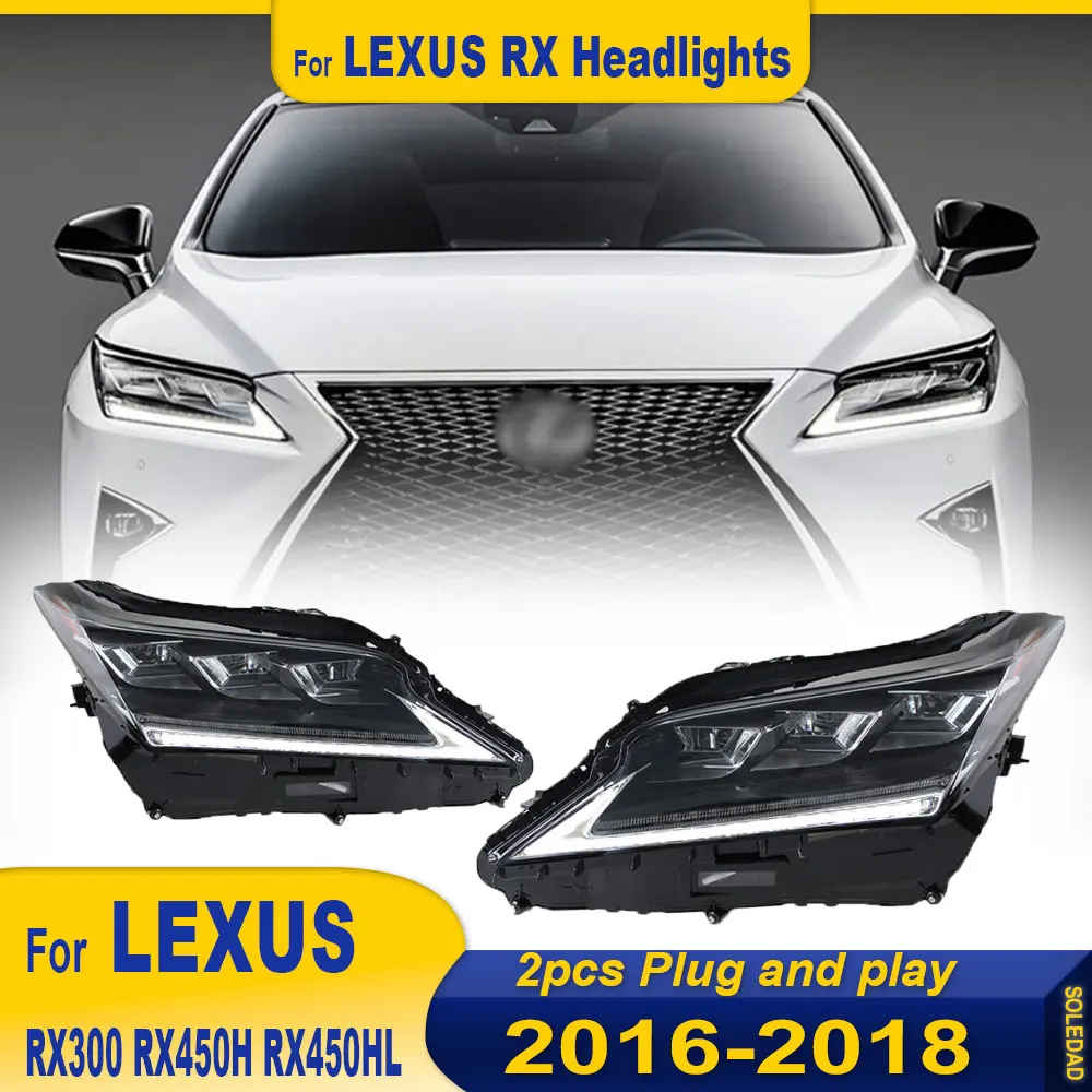 Car Headlight For Lexus RX300 RX450H RX450HL 2016 2017 2018 Car Accessories Headlamp Front Lamp Daytime Running Light Dynamic