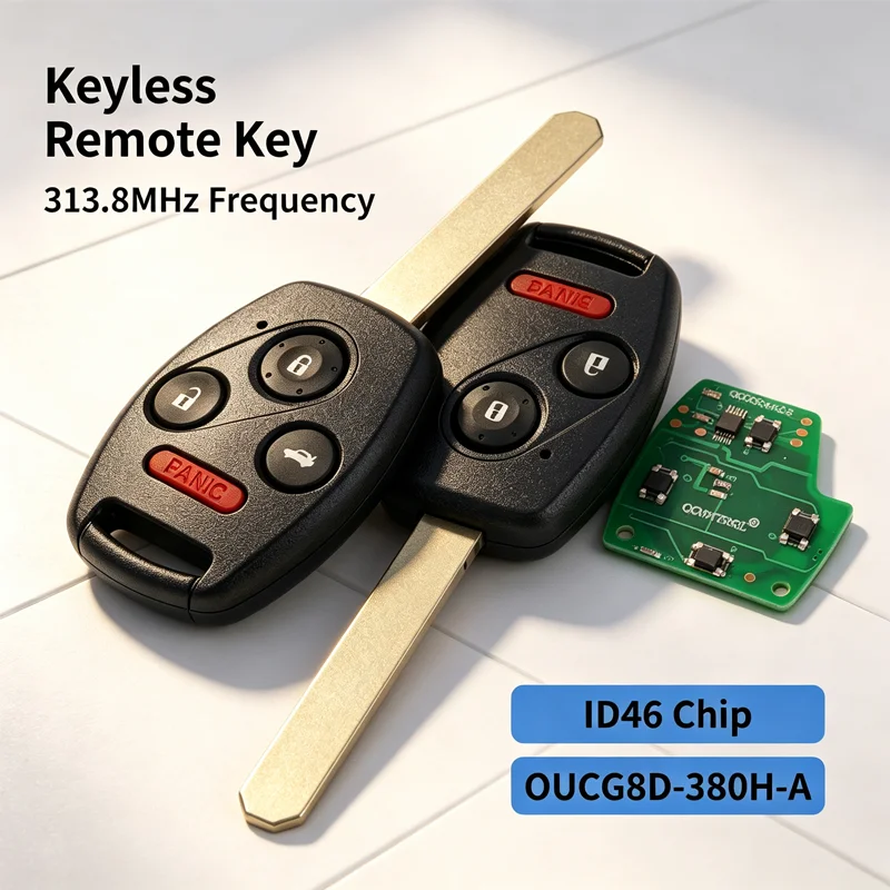 3/4 Button 313.8Mhz  OUCG8D-380H-A With ID46 Chip Car Remote Key Accessories For Honda CIVIC Accord CR-V Pilot Odyssey Fit HR-V