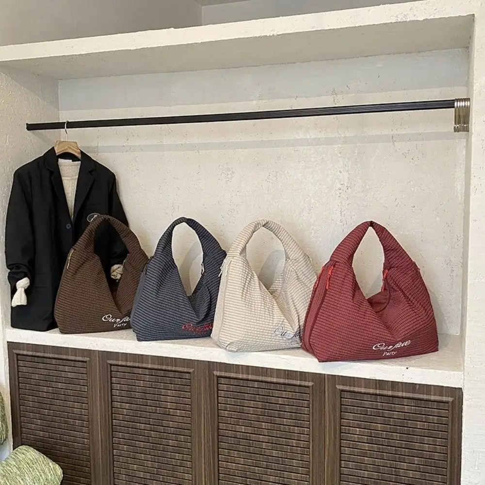 

Fashion Japanese Plaid Shoulder Bag Letter Versatile Overlarge Tote Bag Casual Large Capacity Women's Handbag Ladies