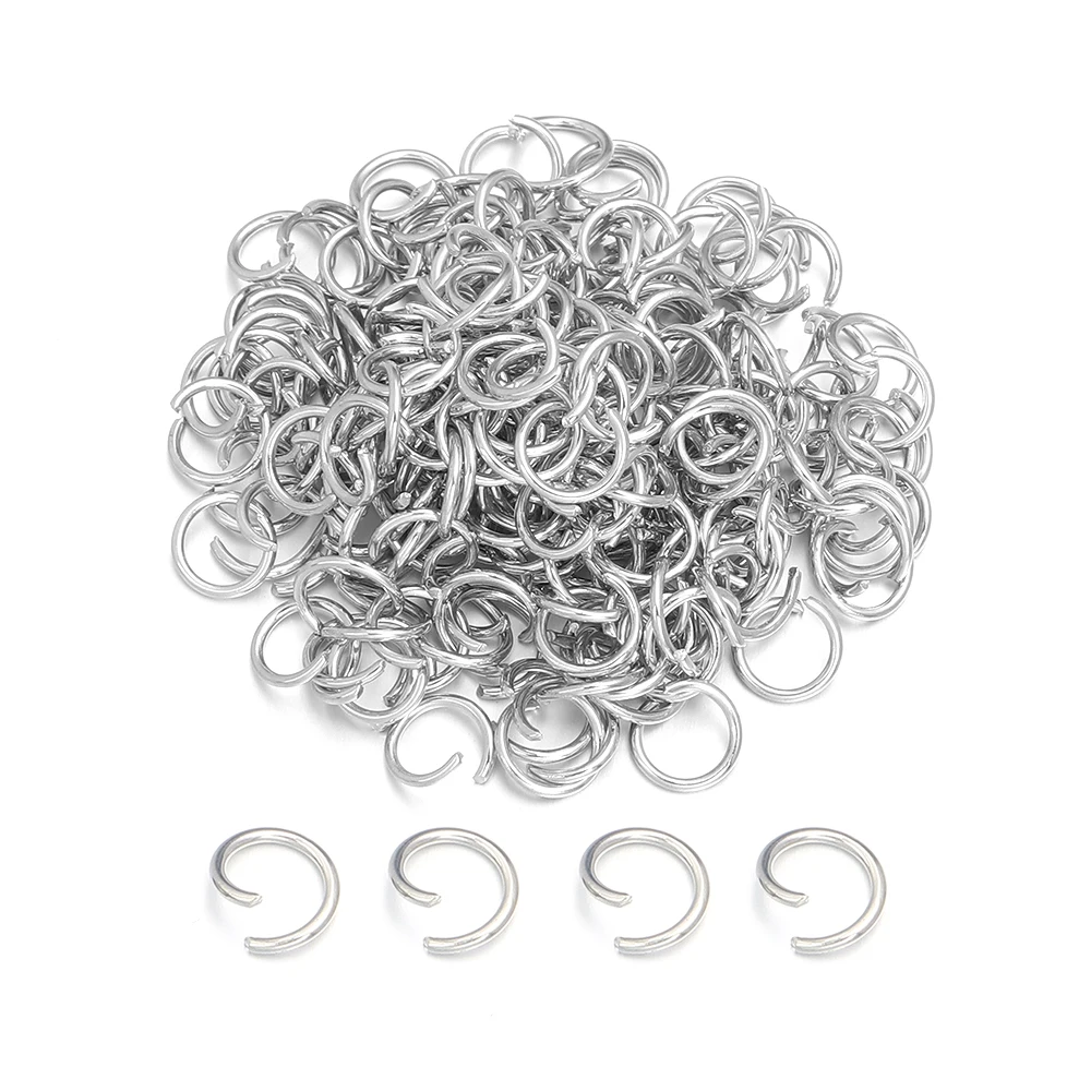 50-200 Stück 4/5/6/7/8/10/12/14mm Metall-Sprengringe, offene Ringe, einzelne Schlaufen, Verbinder für die Schmuckherstellung, DIY Halskette, Armband – Detail 14