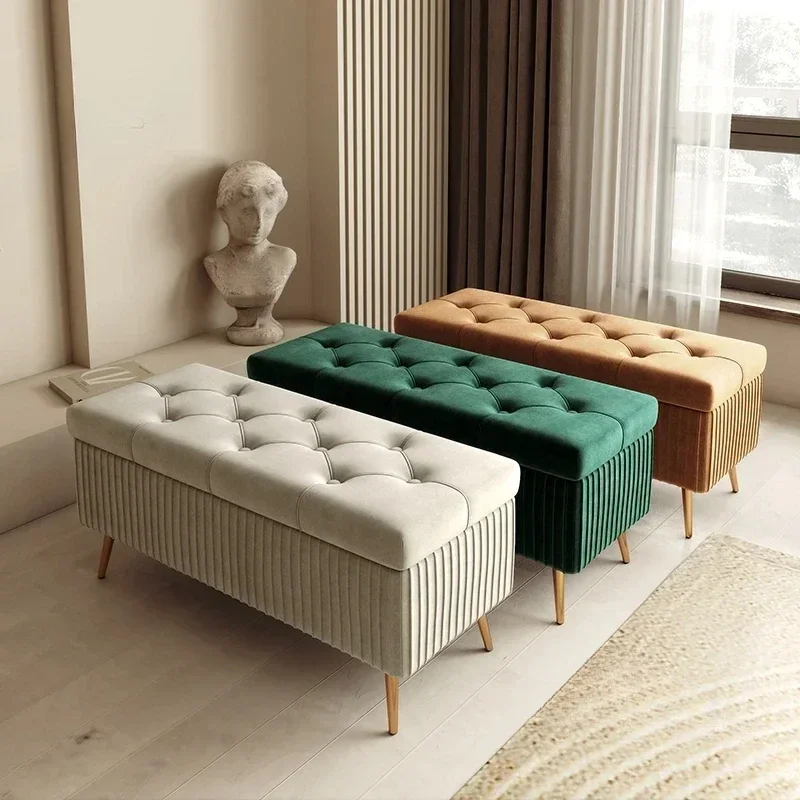 Nordic Fabric Ottomans Home Living Room Sofa Bench Creative Doorway Corridor Shoe Changing Stools Fitting Room Storage Stool