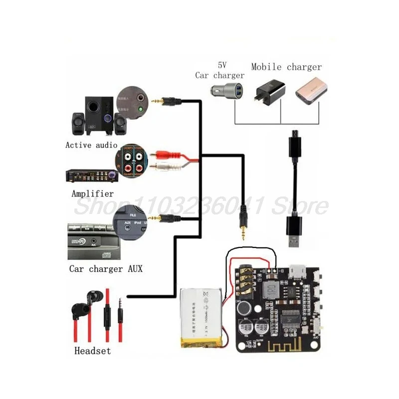 VHM-314 VHM314 Bluetooth Audio Receiver board Bluetooth V5.0 V4.1 mp3 lossless decoder board Wireless Stereo Music Module