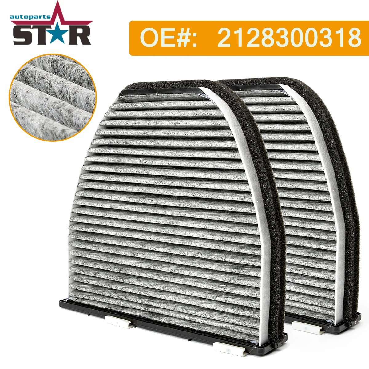 1PCS / 2PCS 2128300318 Activated Air Filter Calm 180 Motorcycle Cooling System Carbon Fiilter Cabin for Mercedes-Benz W204 W212