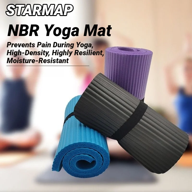 Mata do jogi 60x25 cm, 15 mm, do ćwiczeń w domu, pilatesu, płaska, podpierająca brzuch, do sportów, przenośna, do użytku wewnątrz i na zewnątrz, sprzęt sportowy NBR, profesjonalna.