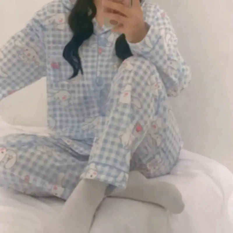 

Милые пижамы Hello Kitty, пижамы Kitty, милый стиль, женские весенне-осенние брюки с длинными рукавами, свободная домашняя одежда для отдыха, хит продаж