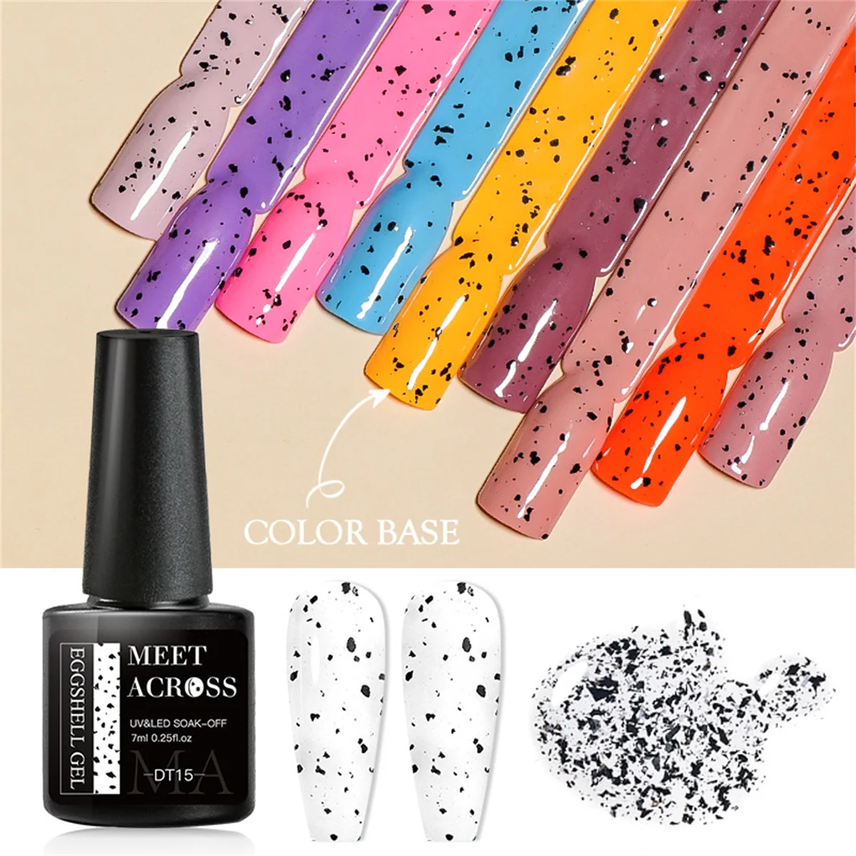 Eggshell Gel Nail Polish Semi Permanent Soak Off UV Gel Varnish Nail Art Top Coat Can Be Applies On Any Color Gel Nail Supplies