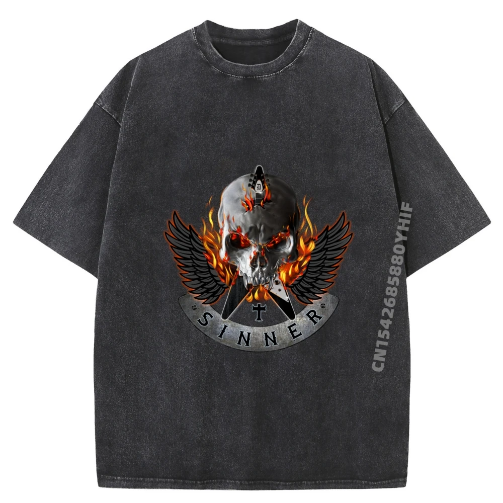 

Футболки с принтом Sinner Flying, мужские классические футболки, футболка с графическим рисунком, мужская винтажная стираная одежда, готический стиль