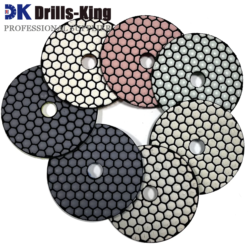 7pcs/set 100MM Dry Diamond Flexible Polishing Grinding Pads 4inch Stone Sanding Disc for Marble Granite Ceramic