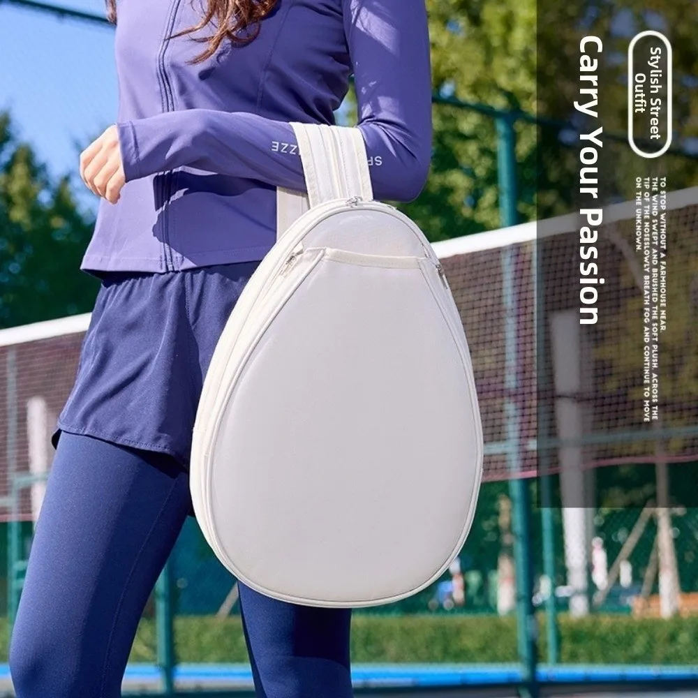 Large Capacity Tennis Backpack Waterproof Zipper Closure Pickleball Backpack Solid Color Lightweight Racquet Bag Pickleball Game