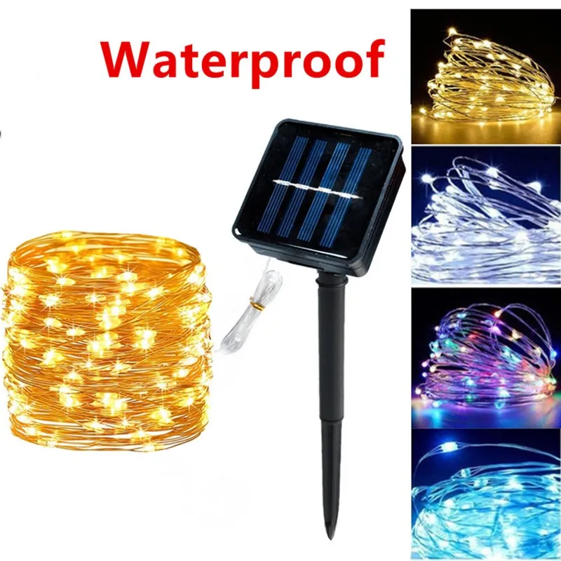 

Solar String Fairy Light Outdoor Copper Waterproof Christmas Garland Decoration Garden Party