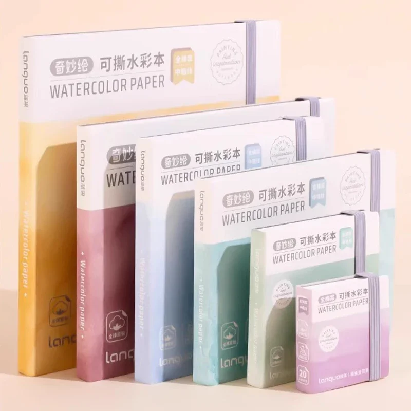 livro de papel aquarela tearable 100 algodao mini jornal caderno de desenho estudante de arte sketchbook pintura 300g 01