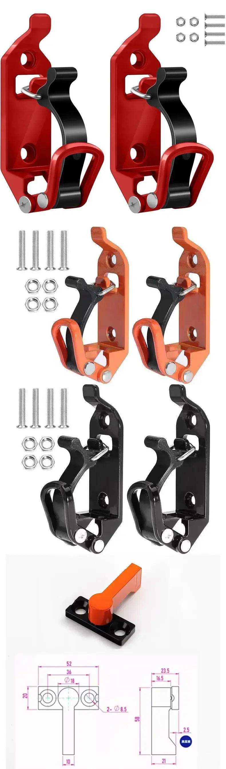 2/4PCS Schaufel Halter Auto Gepäck Rack Halter Werkzeug Quick Release Clamp Schaufel Axt Wand Halterung für auto Anhänger RV Boot – Detail 1