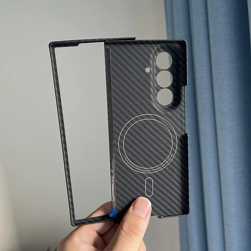 

Чехол из углеродного арамидного волокна для Samsung Galaxy Z Fold 7, магнитный ультратонкий легкий защитный чехол для телефона Magsafe