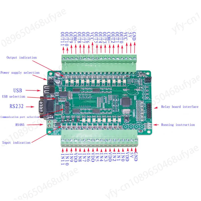 MACH3 MODBUS input and output IO expansion board for ModBusPlugInSupported engraving machine DIY