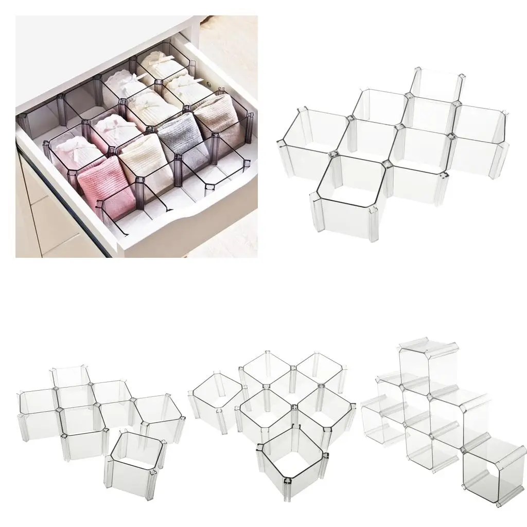 24pcs/set Organizer Storage Box Tie Bra Drawer Cosmetic Divider Storage