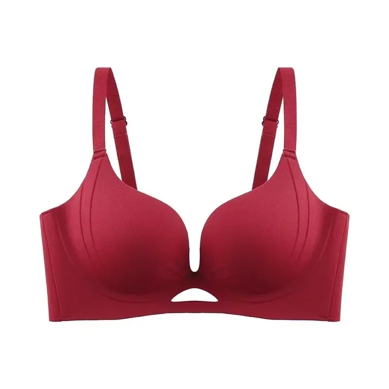 

Бесшовное нижнее белье с круглой грудью, женская маленькая грудь, плоская грудь демонстрирует большую, не пустую чашку, новинка 2025, стальное кольцо, бюстгальтерK1101