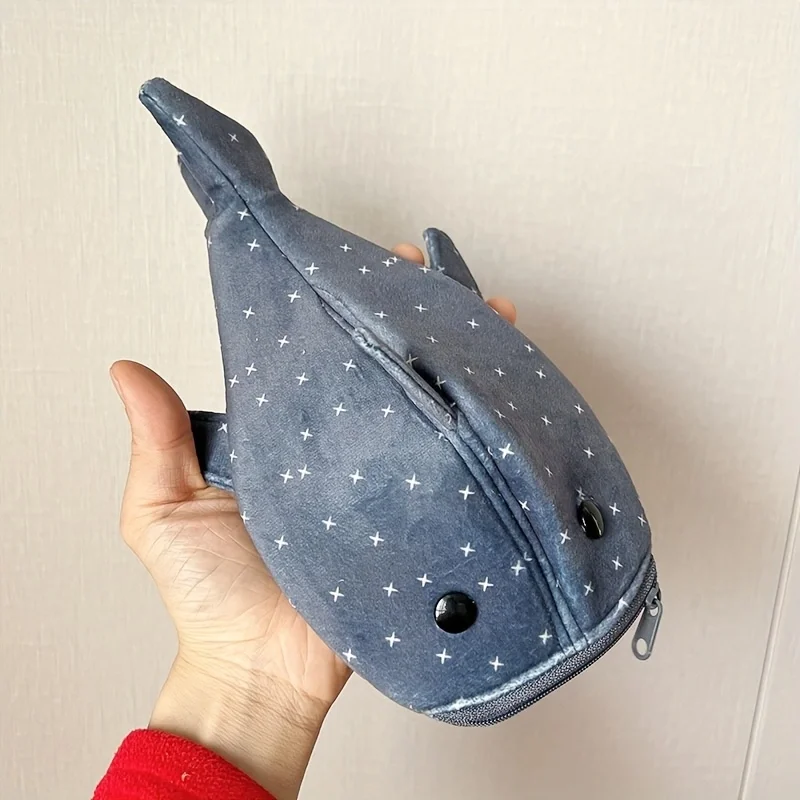 Shark Pencil Case,Shark mouth zipper Pencil Pouch Cute Shark Pencil,Special Idea canva Animal Stationery Pouch for Office Supply image 6