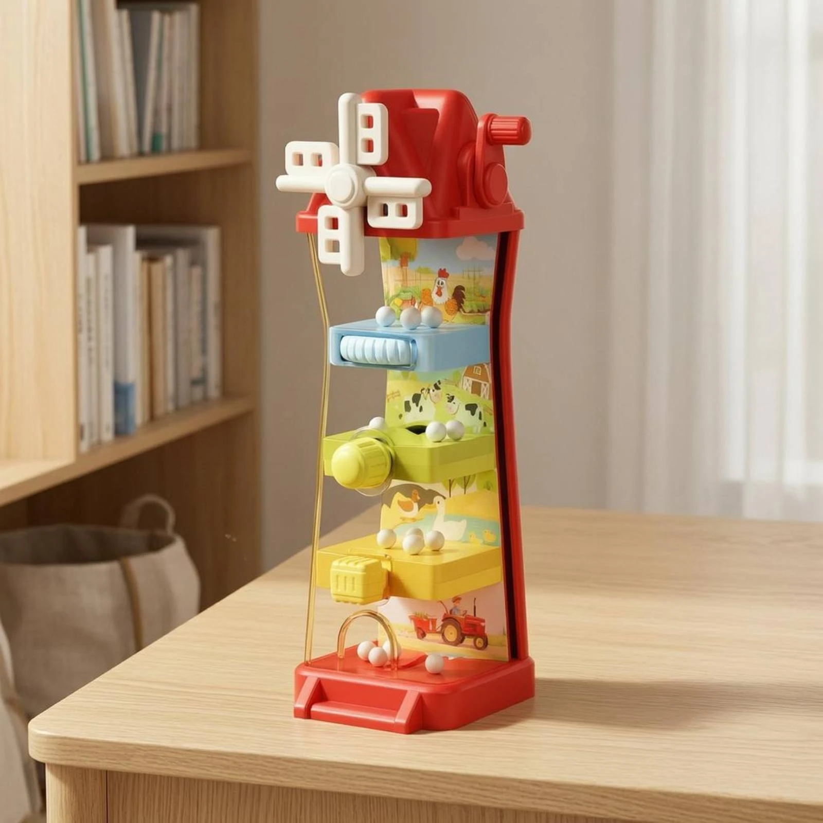 

Vertical Maze Toy Slider Knobs Farm Maze Toy Clear Panels Interactive for Toddlers