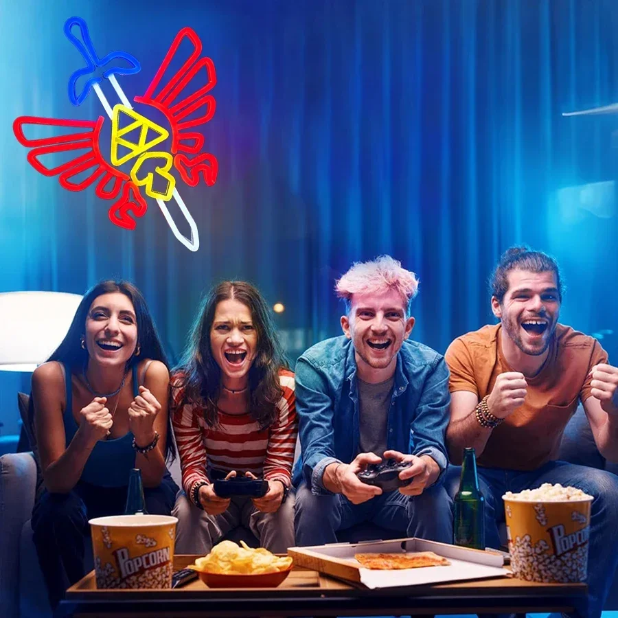 

Игровая неоновая вывеска с регулируемой яркостью для декора игровой комнаты, неоновые огни для спальни, мальчиков, игровая зона для подростков, украшение для вечеринки