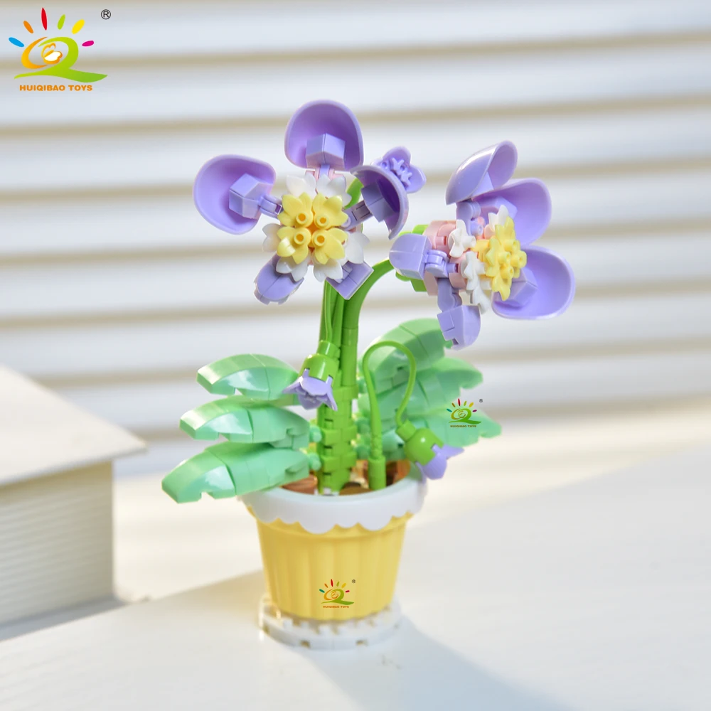 HUIQIBAO MOC Bouquet Topfpflanze Micro Bausteine Ewige Blume Modell DIY Hause Schreibtisch Dekoration Ziegel Spielzeug Für Kinder – Detail 15