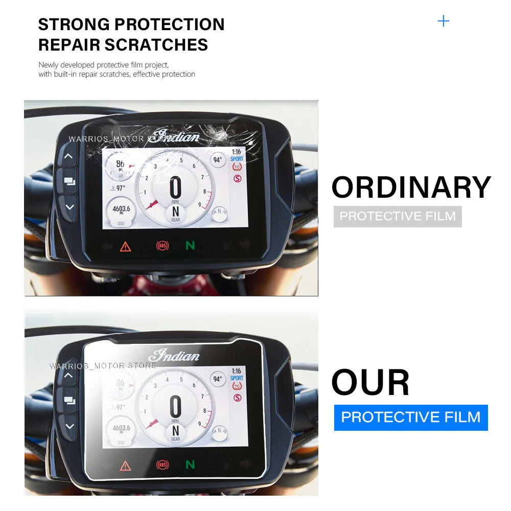 Motorcycle Dashboard HD Cluster Screen Scratch Protection Nano Glass Film For Indian FTR 1200S 1200 S 2019-2020