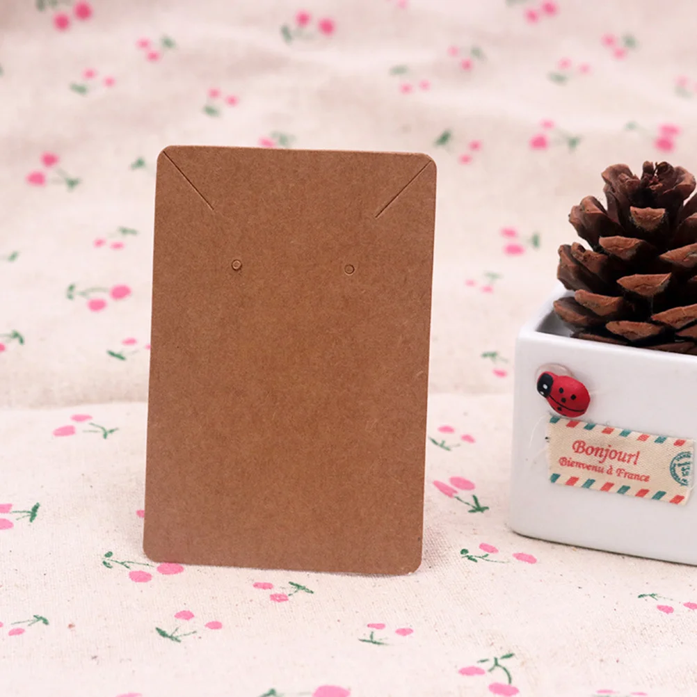 

100pcs Retro Kraft Paper Earring Display Cards 6X9Cm Vintage Jewelry Tags Holders For Ear Studs Necklaces Bracelets Gift