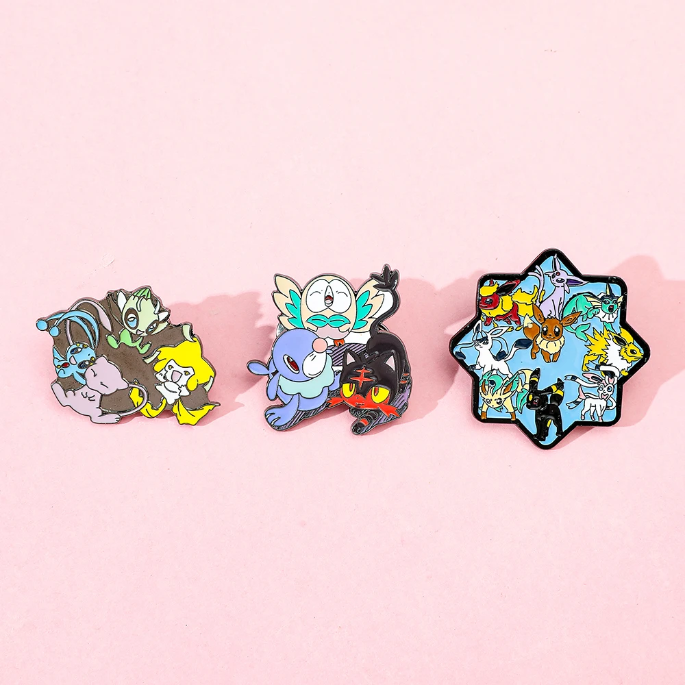 Eevee Evolutions Inspired Enamel Pins, Collectible Brooch Gift