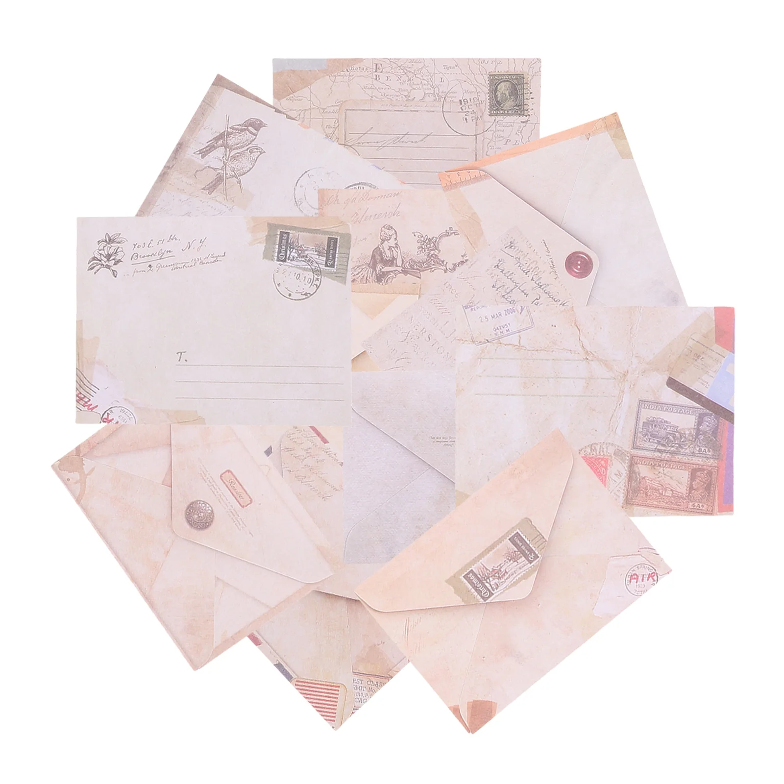 

24pcs Decorative Envelope Cards Vintage Creative for Invitations Greeting Letters Blank Colored Delicate Envelopes Compact
