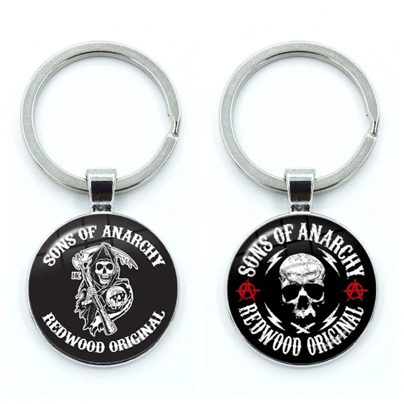 Sons Of Anarchy LOGO Key Chain Key Ring Freedom Symbol Pendant анархия Keychain Rock Punk Keyring Vest Cosplay Gift