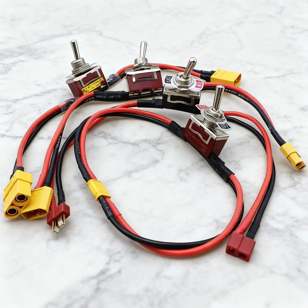 XT30 XT60 XT90 T-Plug Power ON-OFF Toggle Large Current High Load Switch 14AWG For EBike RC Airplane ESC Motor Connecting