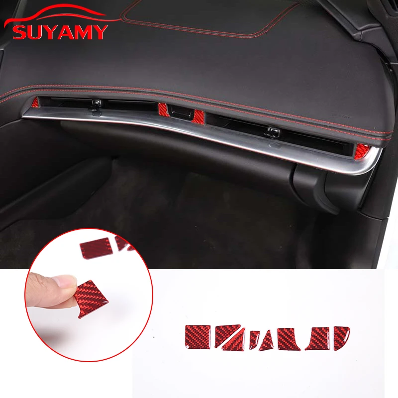 

Soft Carbon Fiber Car Central Control Air Conditioner Outlet Trim Stickers For 2020-23 Corvette C8 Stingray Z51 Z06 Accessories