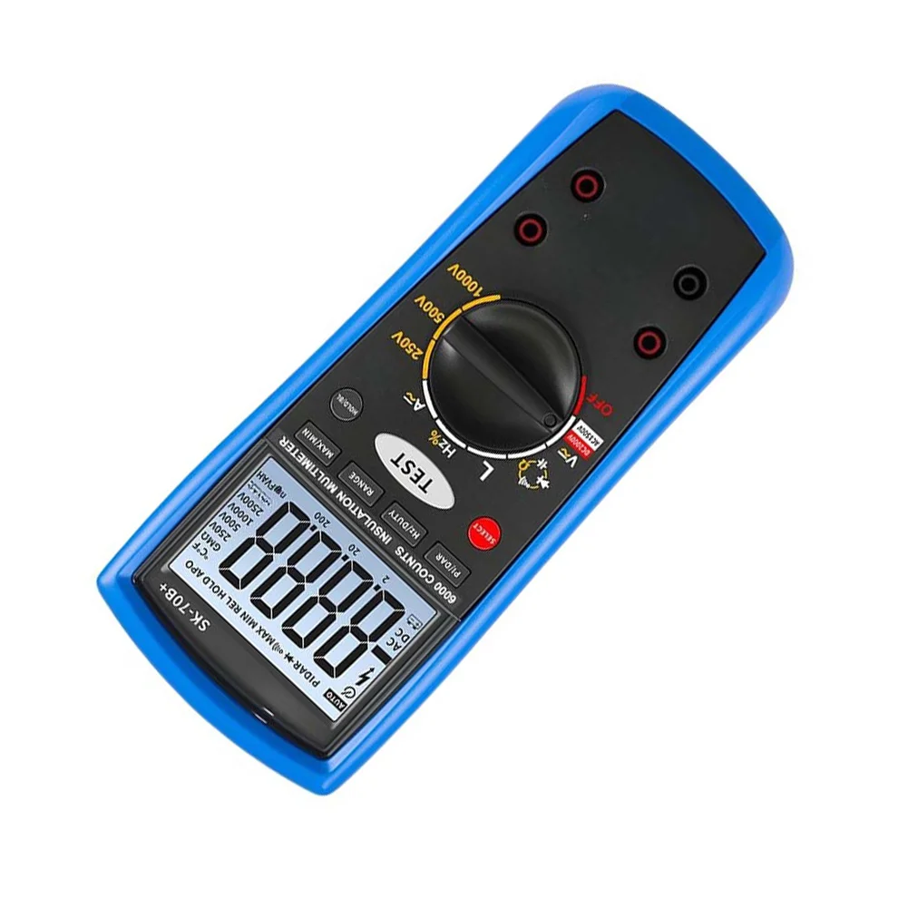 2 In 1 Digital Multimeter And Insulation Resistance Tester 6000 Counts 1000V CAT III Blue ABS For Electrician Safety Tool Megohm
