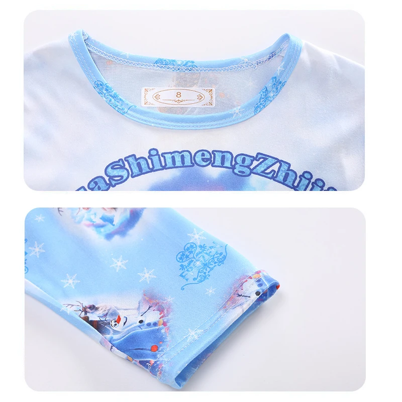 Disney Anime Frozen Pajamas Set Kawaii Elsa Anna Nightwear Cartoon Olaf Children\'s Clothing Sets Girl Kids Gifts