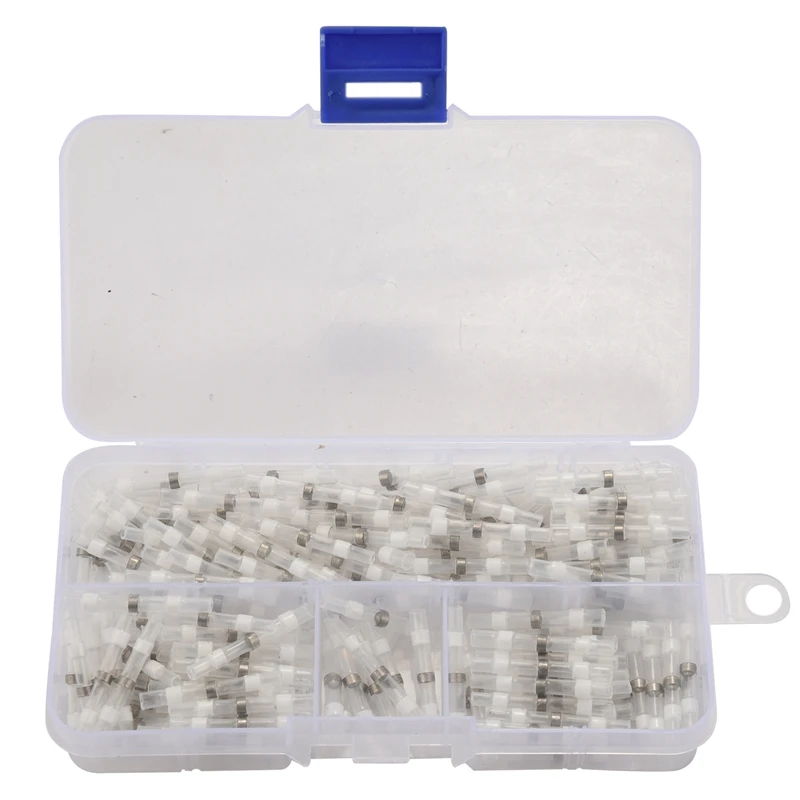 200PCS 26-24 AWG White Solder Seal Wire Connectors , Heat Shrink Butt Connectors, Waterproof And Insulated Wire Terminal