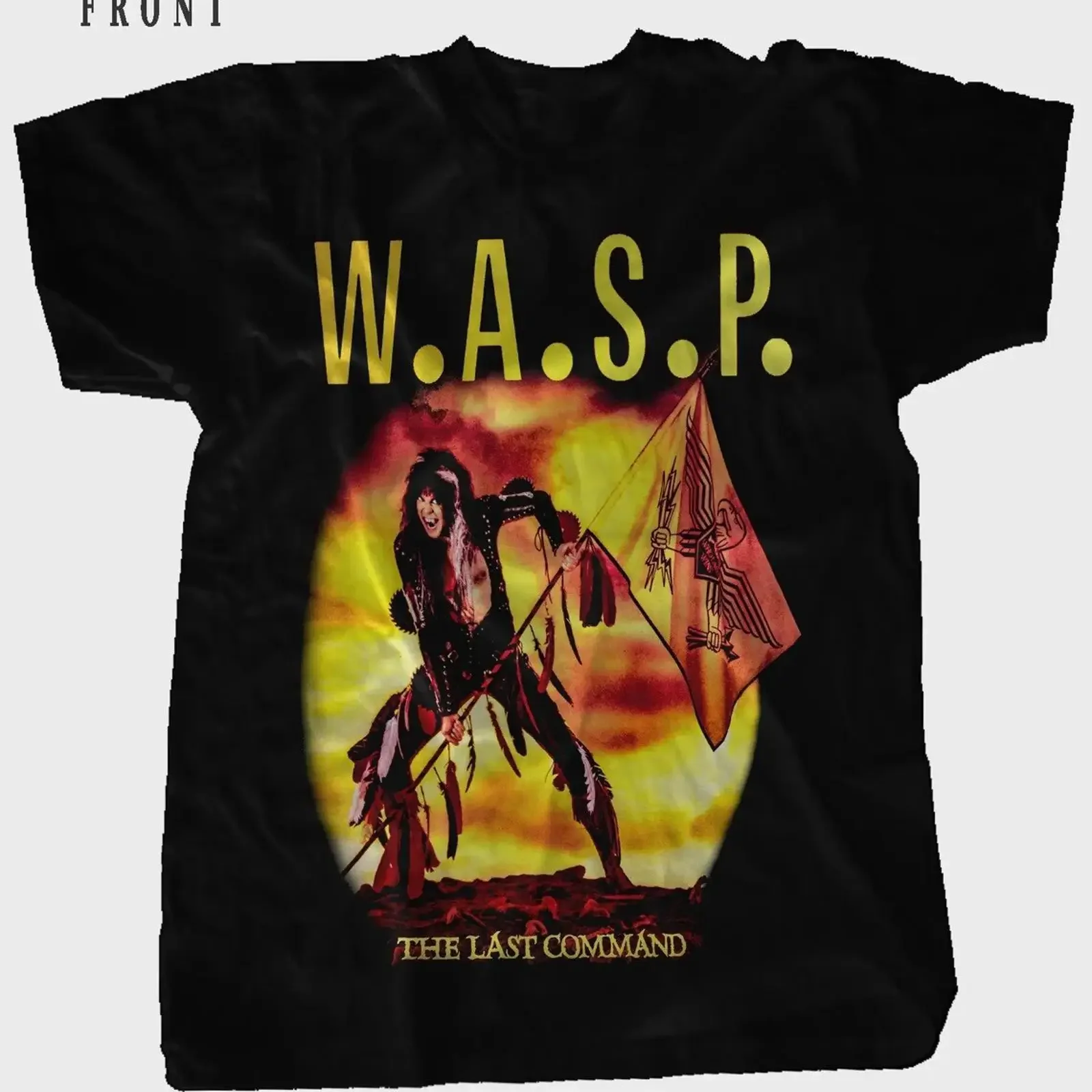 T shirt nera vintage W A S P Band regalo appassionati musica tutte le taglie vintage Washed Versatile Stylish Breathable