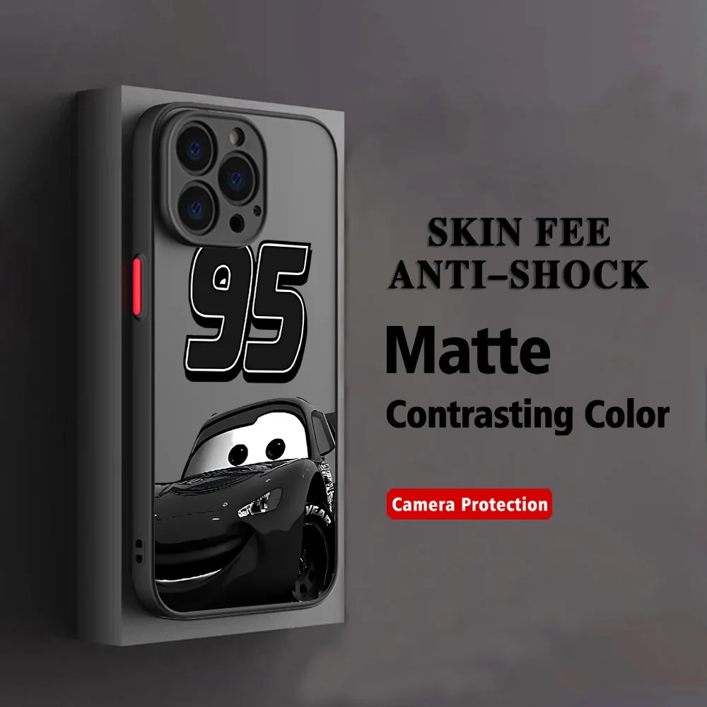 Handyhülle für iPhone 17e 17 16e 16 15 14 13 12 11 Mini Pro Air Max XSMax Plus Matt Transparente Hülle Cartoon Lightnings M-McQueens