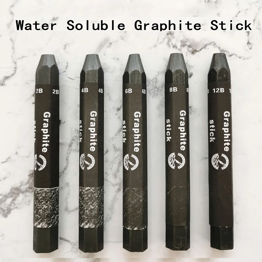 5pcs With Box Artist Sketching Pencil Set Water Soluble Jumbo Graphite Painting Stick Crayon 2B 4B 6B 8B 12B for Art Student