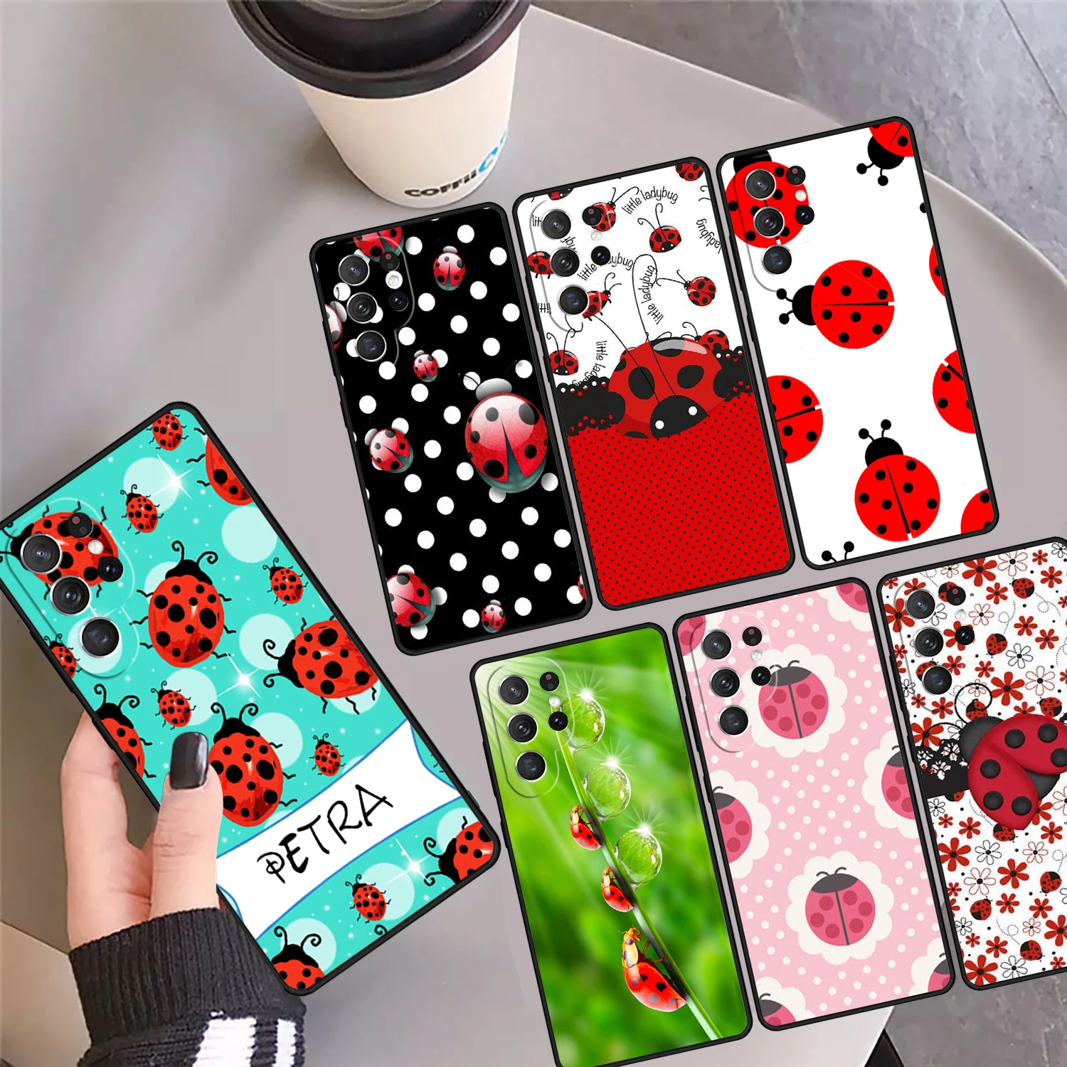 

Красочный чехол для телефона «Божья коровка» для Samsung Galaxy S24 S25 Ultra 23 S22 Plus S21 FE S20 Note 10 Pro Note 20 Ultra