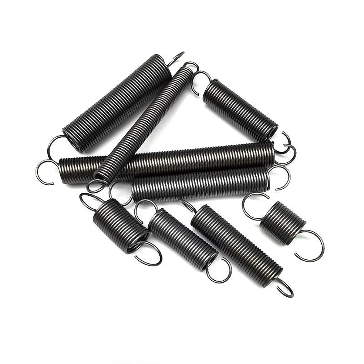 3pcs Spring Steel Expansion Tension Springs Wire Dia. 1.0mm Extension Springs OD 10mm Length 30/35/50/60/65/100-120mm Hook Ends