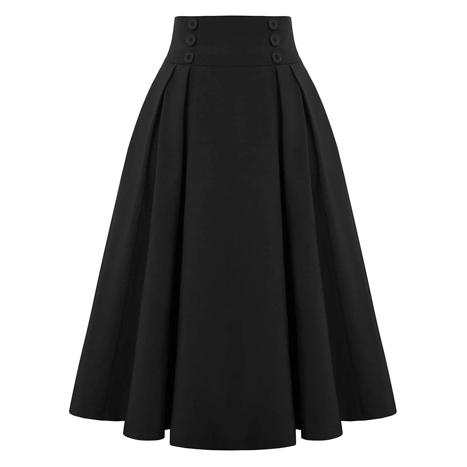 

Vintage High Waist Pleated Skirt Elegant Mid length skirt Solid color waist cinching skirt sexy skirts for girls evening dress