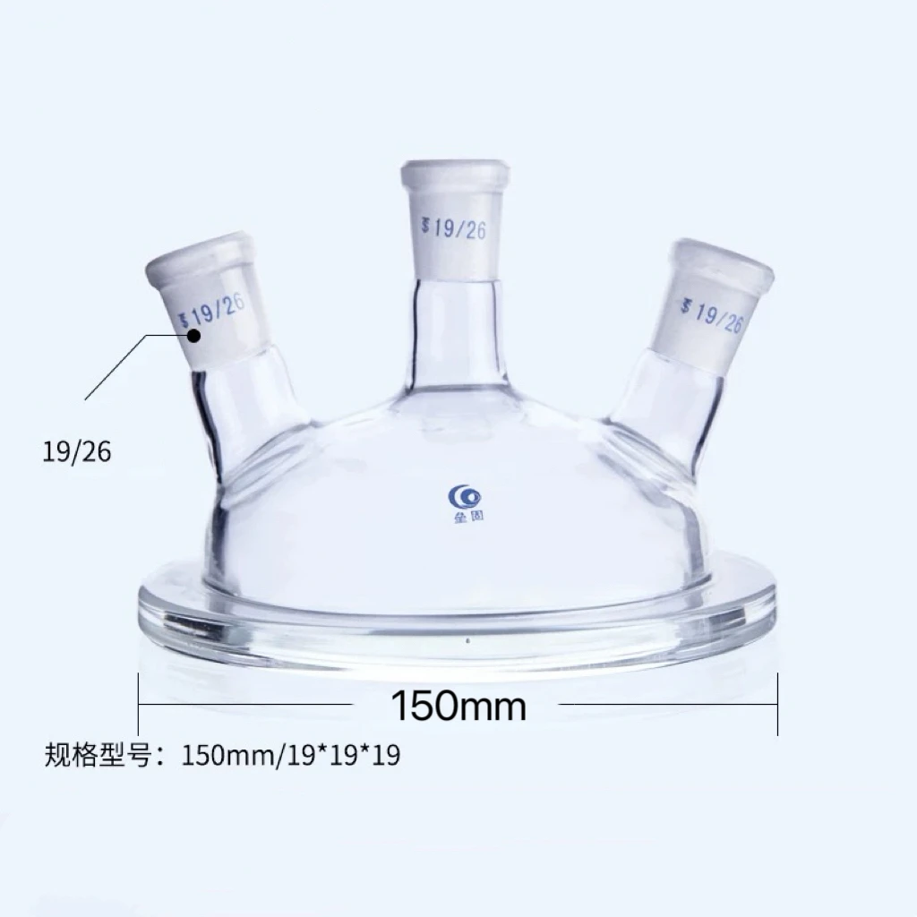 Flat Bottomed Three Mouth Open Glass Jacket Reaction Bottle Laboratory Double-layer Reaction Bottle