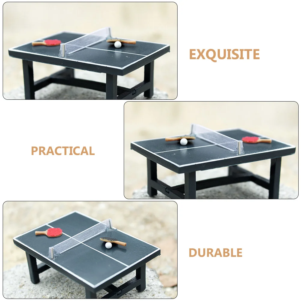 1 Set Of Mini Table Miniature Table Tennis Table Toys Miniature Sports Equipment Miniature Table Tennis Toys Simulation Props